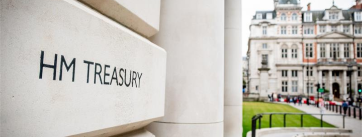Outside HM Treasury Building