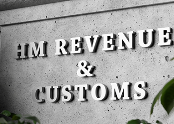 The writing on the side of the HMRC building