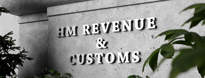 The writing on the side of the HMRC building