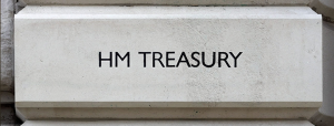 The front of the UK Treasury building