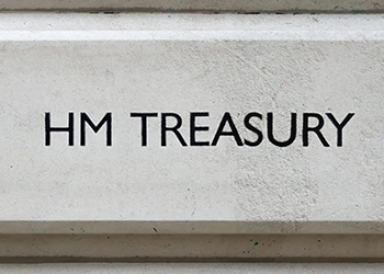 The front of the UK Treasury building
