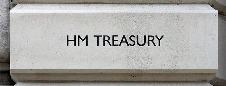 The front of the UK Treasury building